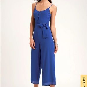 Lulu’s Royal Blue Wide Leg Jumpsuit NWT